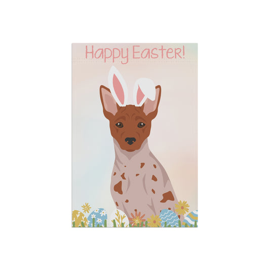American Hairless Terrier Dog Happy Easter Garden Flag
