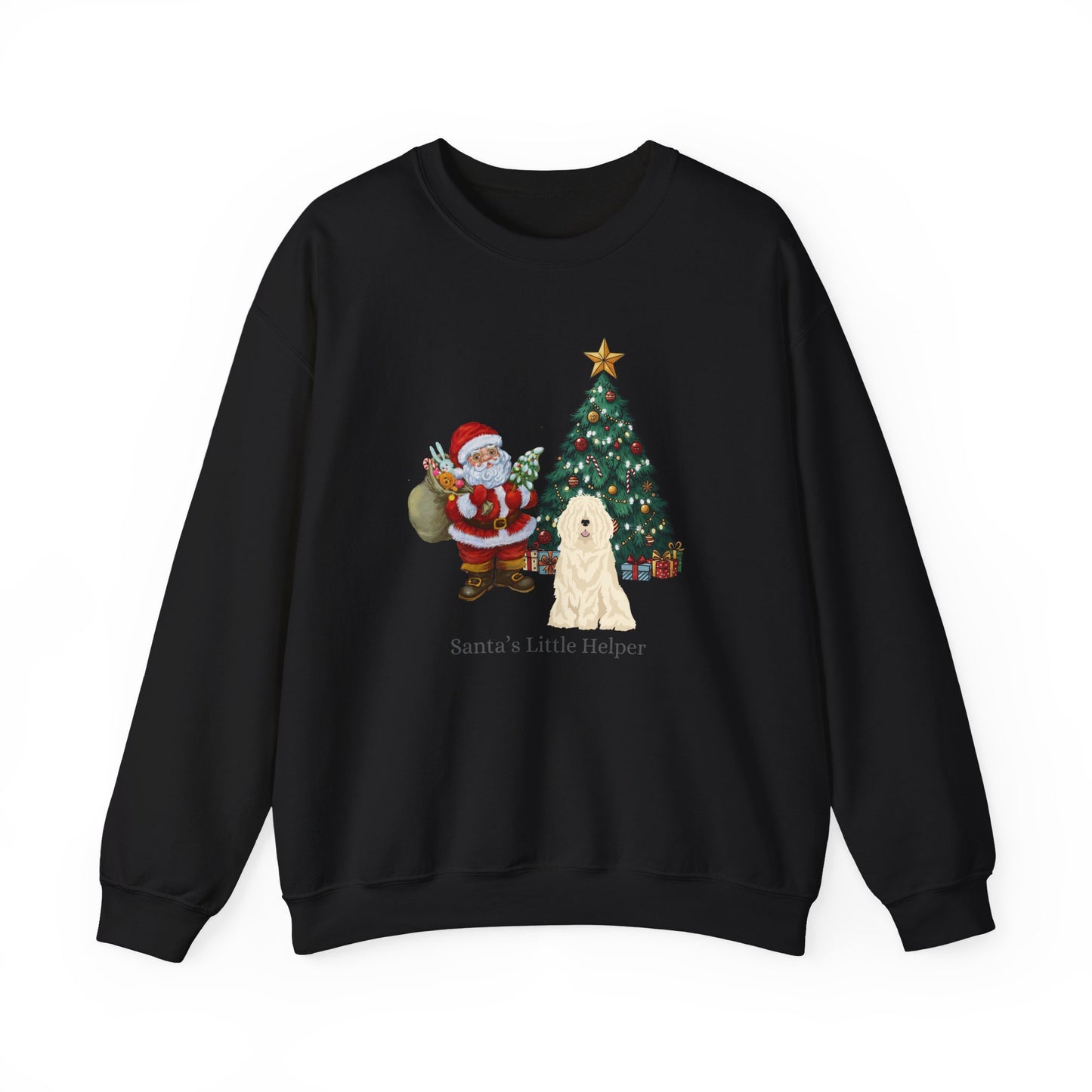 Komondor Dog Santa's Little Helper Unisex Heavy Blend Crewneck Sweatshirt