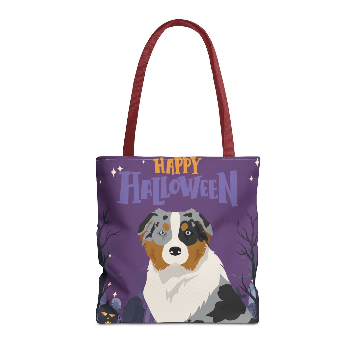 Australian Shepherd Dog Happy Halloween Tote Bag 16x16