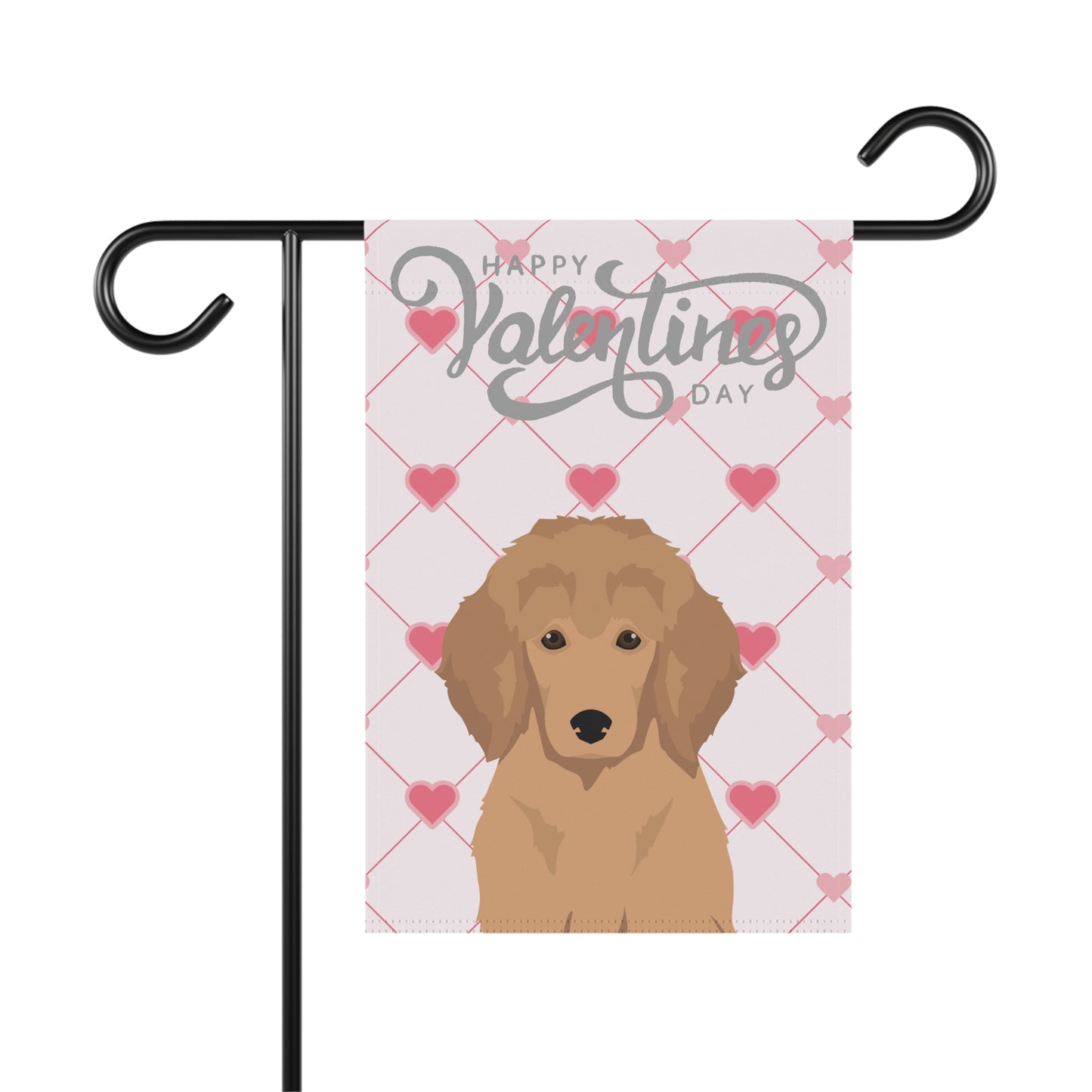 Poodle Dog Valentines Day Garden Flag