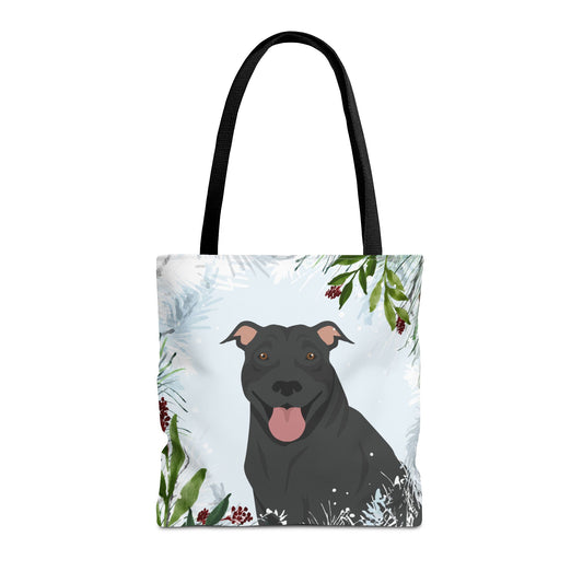 Pit Bull Dog Christmas Holiday Tote Bag 16x16