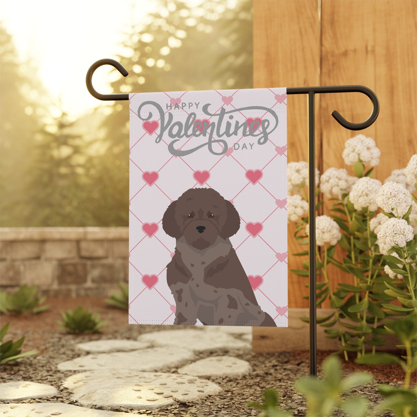 Lagotto Romagnolo Dog Valentines Day Garden Flag