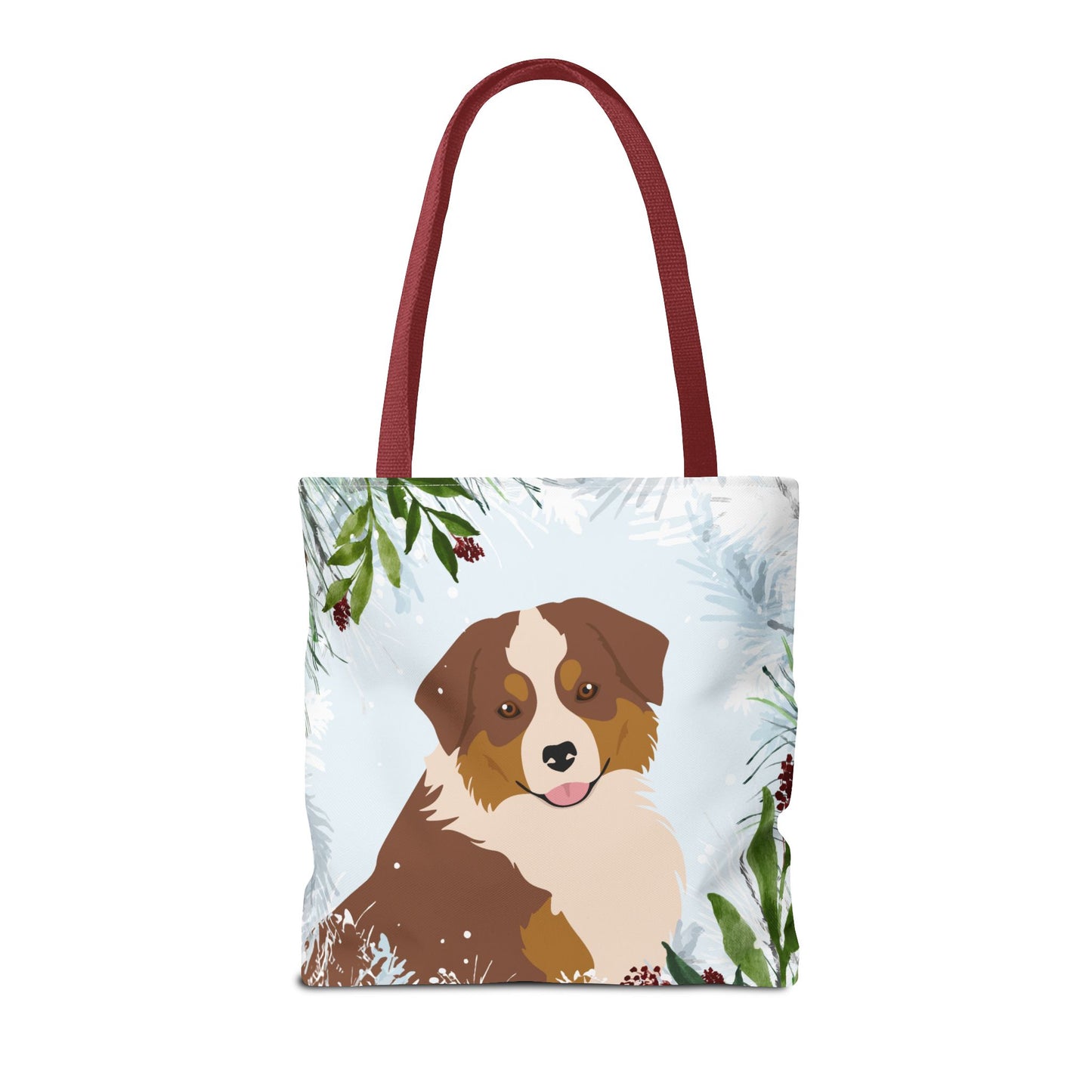 Miniature American Shepherd Dog Christmas Holiday Tote Bag 16x16