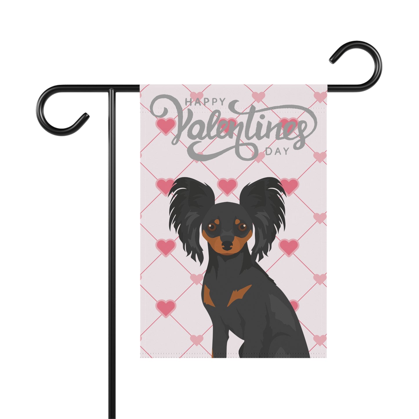Russian Toy Dog Valentines Day Garden Flag