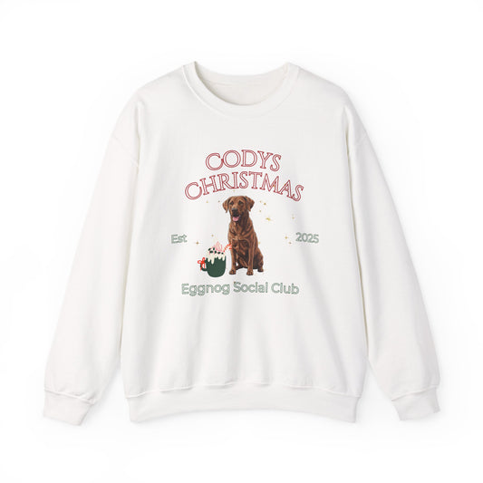 Chesapeake Bay Retriver Dog Christmas Social Club Unisex Heavy Blend Crewneck Sweatshirt Custom Name
