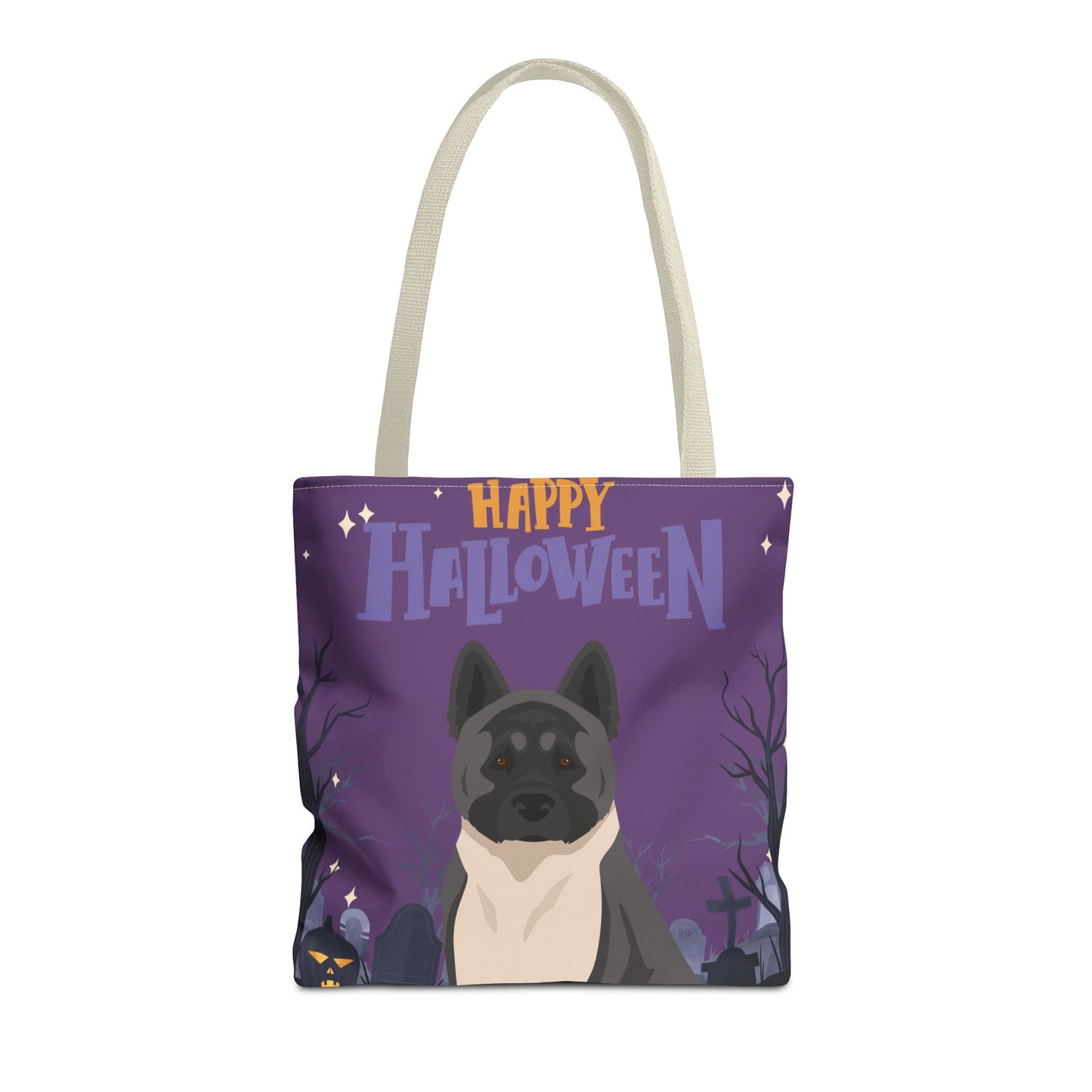 American Akita Dog Happy Halloween Tote Bag 16x16