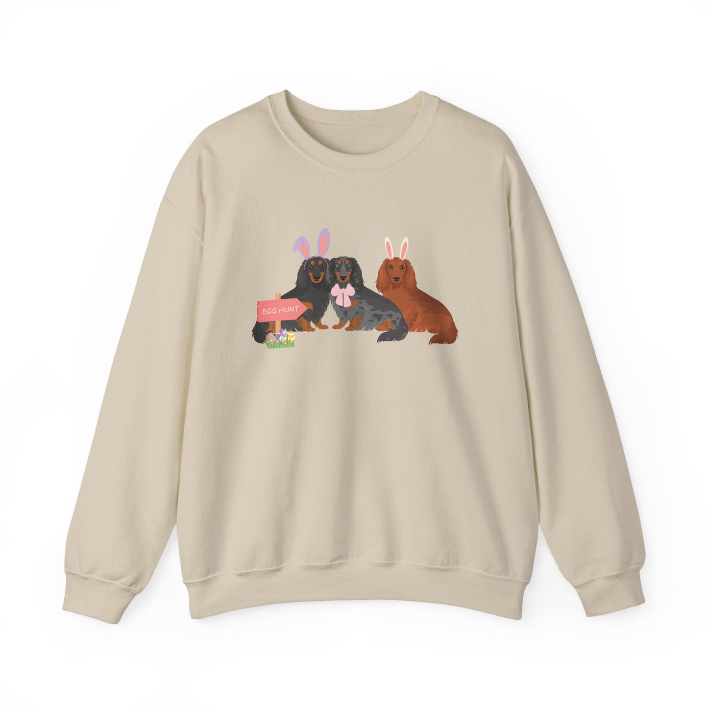 Dachshund Dog Easter Unisex Heavy Blend Crewneck Sweatshirt, easter, Cute Dog Mom Gift
