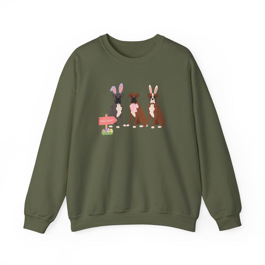 Boxer Dog Easter Unisex Heavy Blend Crewneck Sweatshirt, easter, Cute Dog Mom Gift