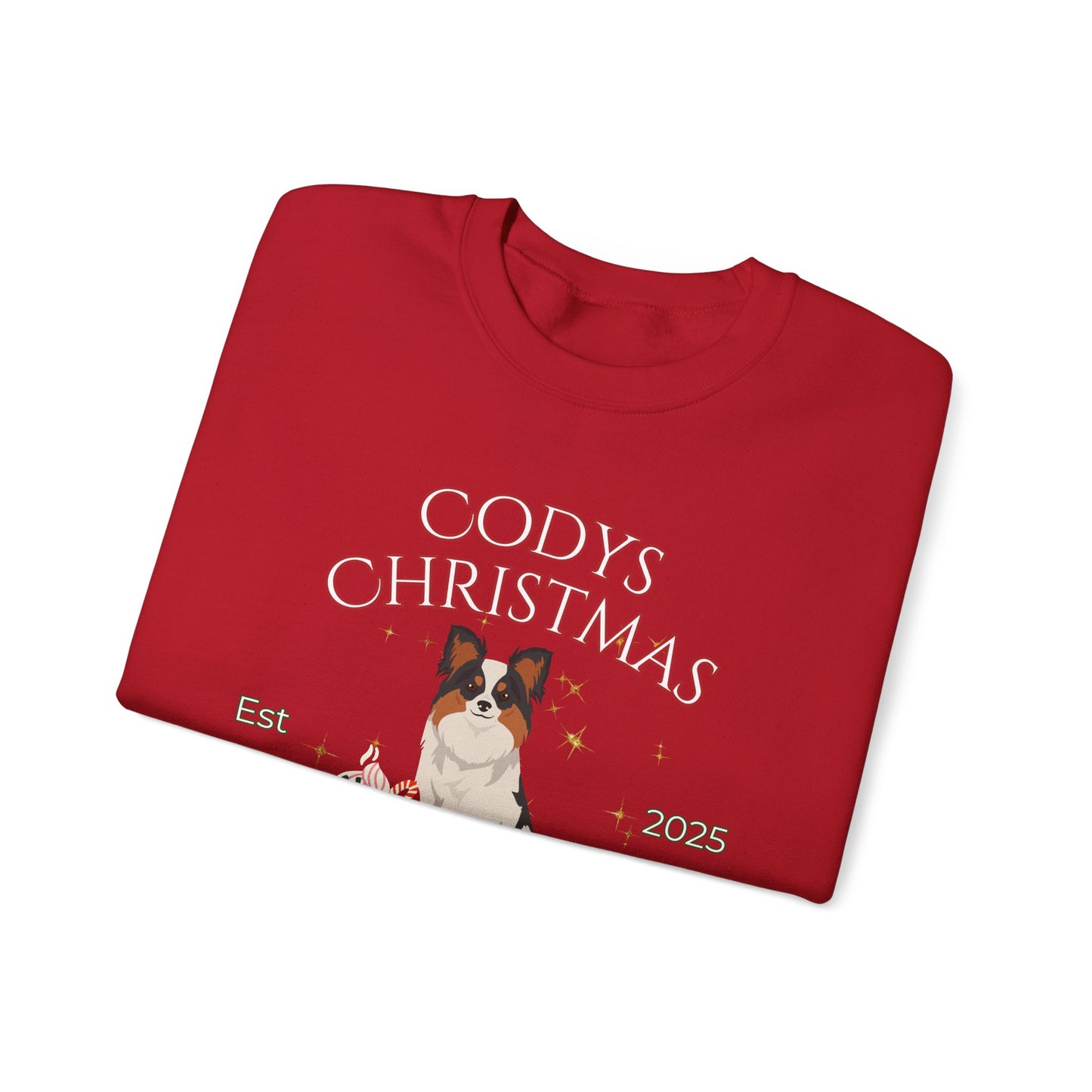 Papillon Dog Christmas Social Club Unisex Heavy Blend Crewneck Sweatshirt Custom Name