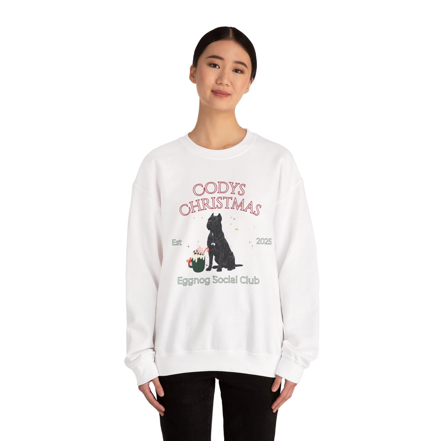 Cane Corso Dog Christmas Social Club Unisex Heavy Blend Crewneck Sweatshirt Custom Name