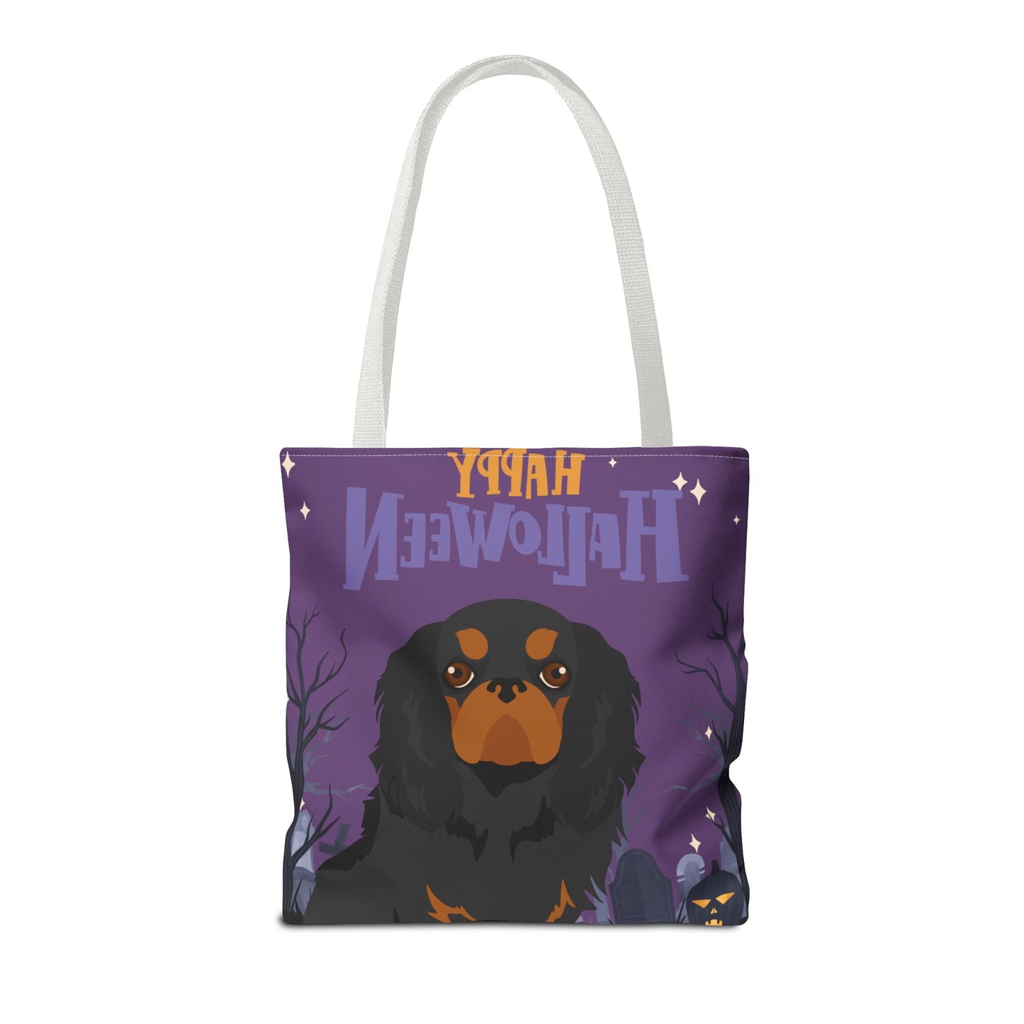 English Toy Spaniel Dog Happy Halloween Tote Bag 16x16