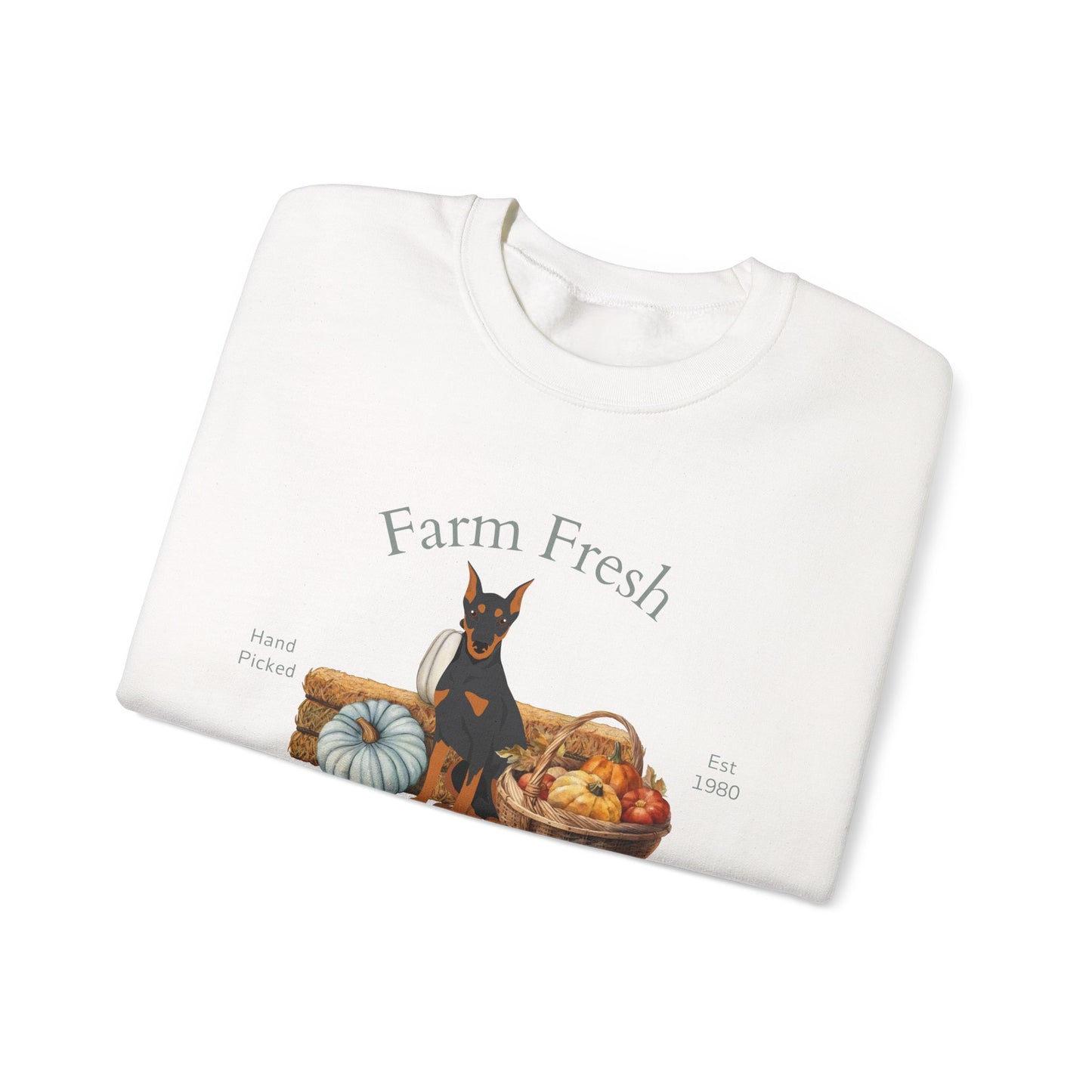 German Pinscher Dog Fall Farm Fresh Unisex Heavy Blend Crewneck Sweatshirt