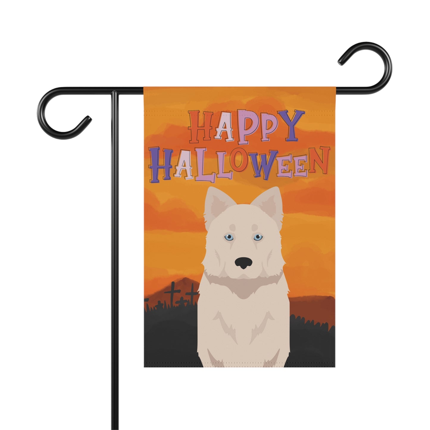 Yakutian Laika Dog Halloween Garden Flag