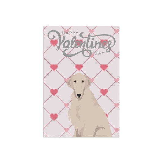 Borzoi Dog Valentines Day Garden Flag