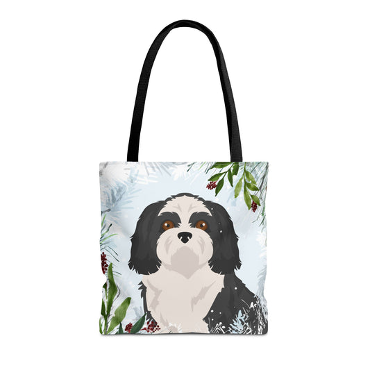 Shih Tzu Dog Christmas Holiday Tote Bag 16x16