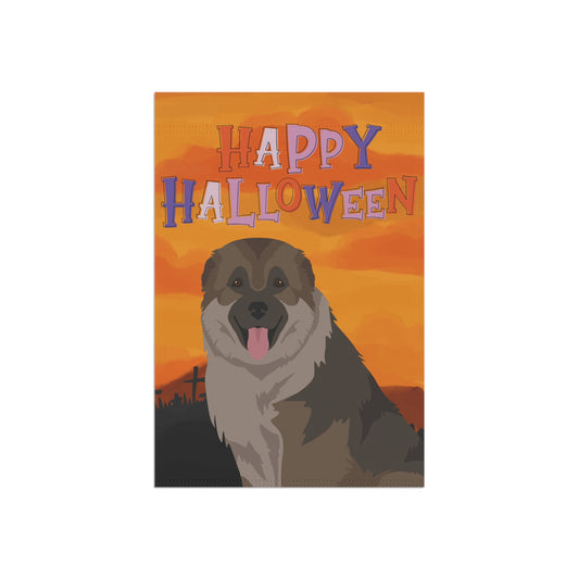 Caucasian Shepherd Dog Halloween Garden Flag