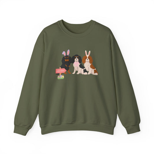 Cavalier King Charles Spaniel Dog Easter Unisex Heavy Blend Crewneck Sweatshirt, easter, Cute Dog Mom Gift