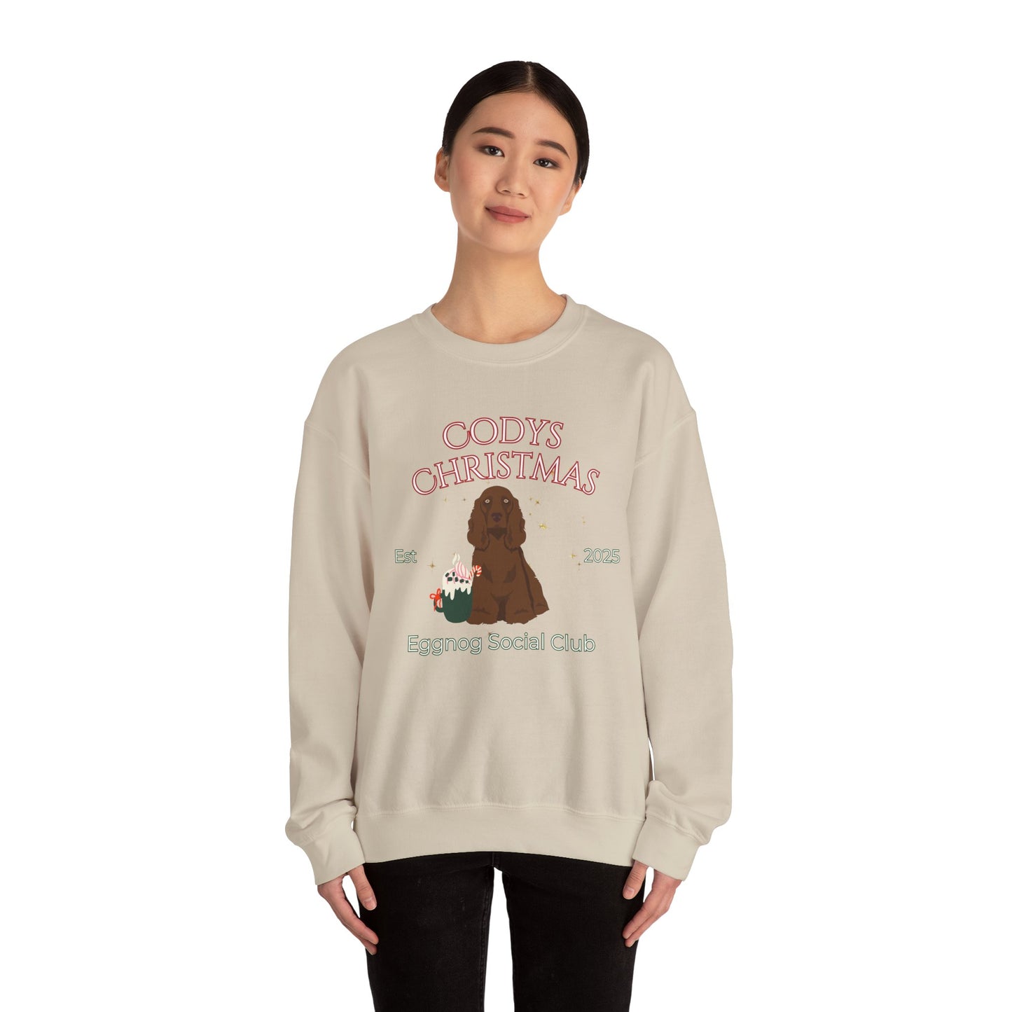 Field Spaniel Dog Christmas Social Club Unisex Heavy Blend Crewneck Sweatshirt Custom Name