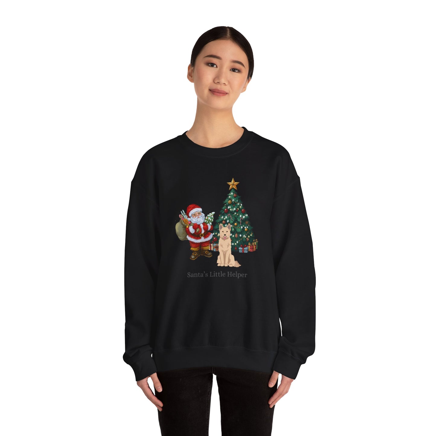 Mudi Dog Santa's Little Helper Unisex Heavy Blend Crewneck Sweatshirt