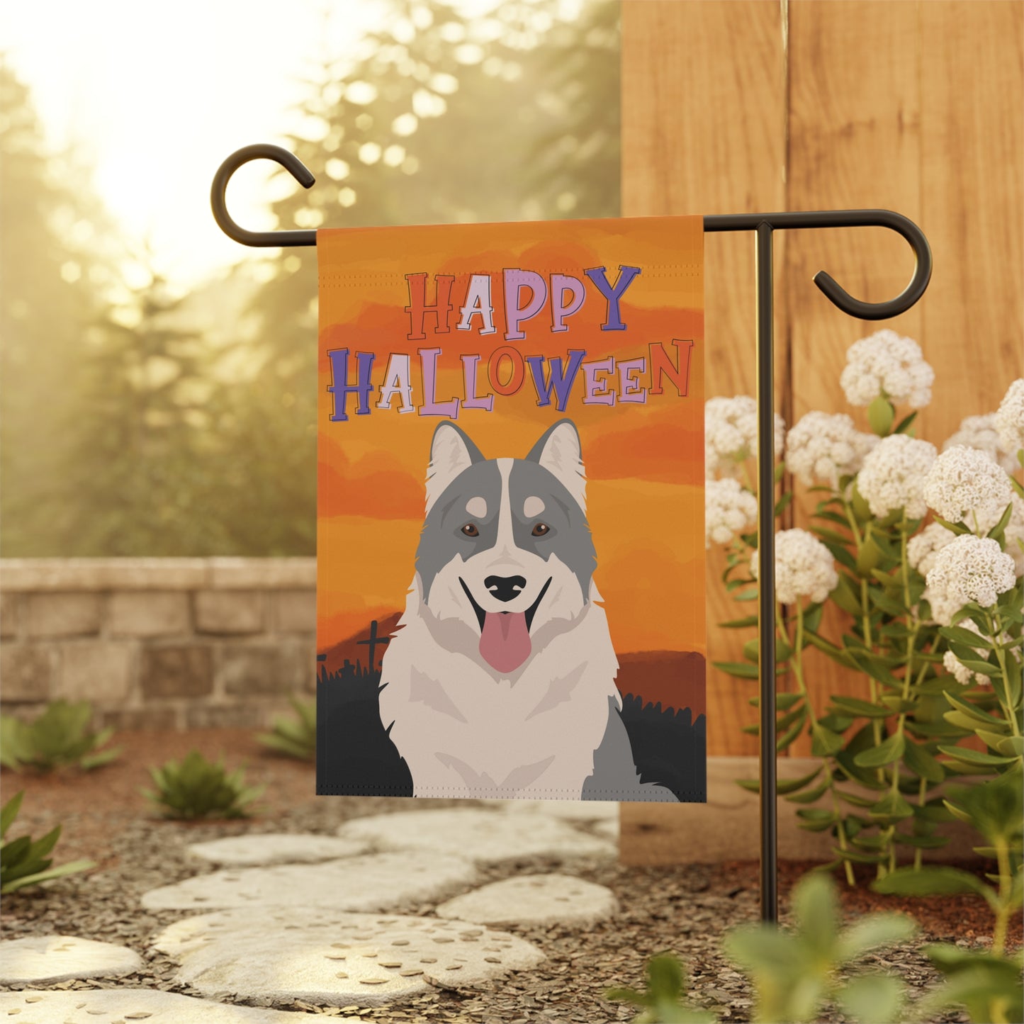 Thai Bangkaew Dog Dog Halloween Garden Flag