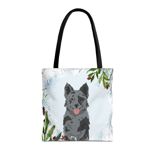 Mudi Dog Christmas Holiday Tote Bag 16x16
