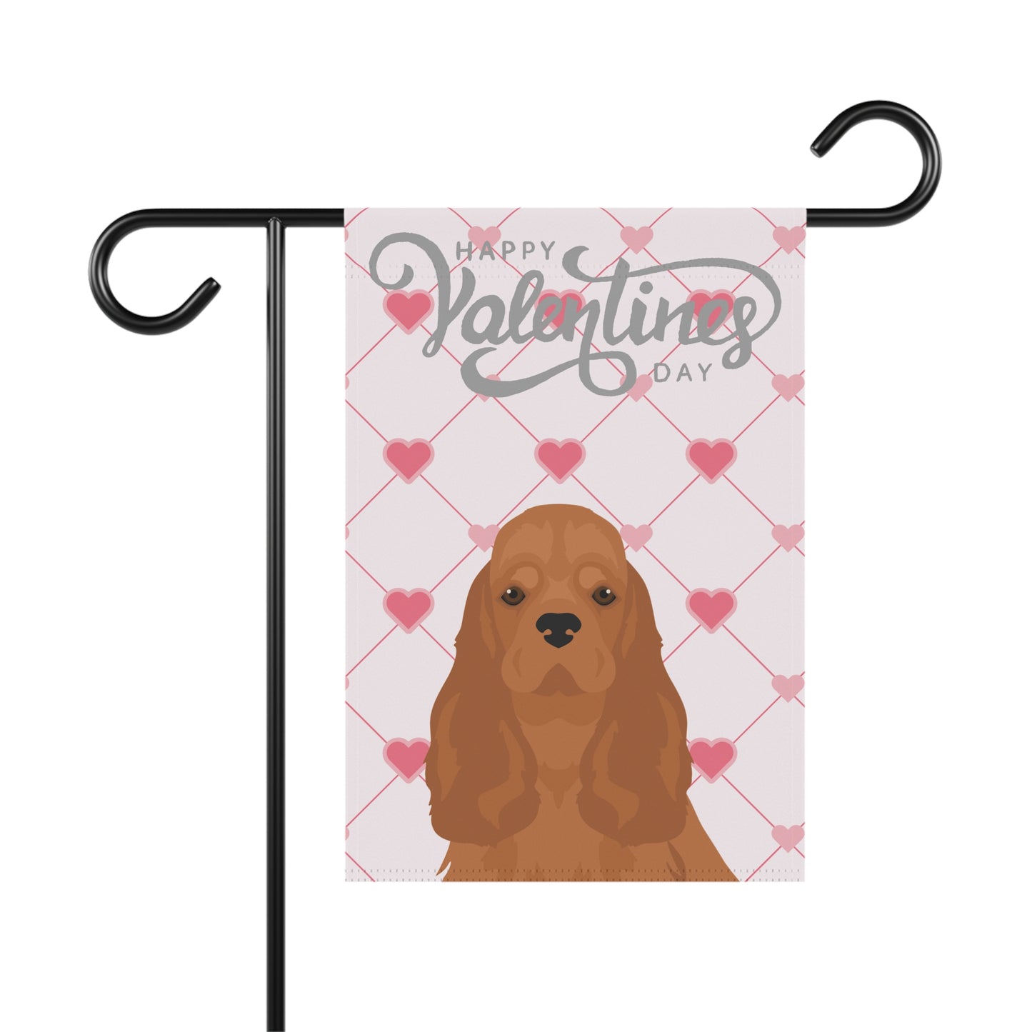 Cocker Spaniel Dog Valentines Day Garden Flag
