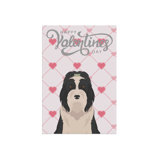 Bearded Collie Valentines Day Garden Flag