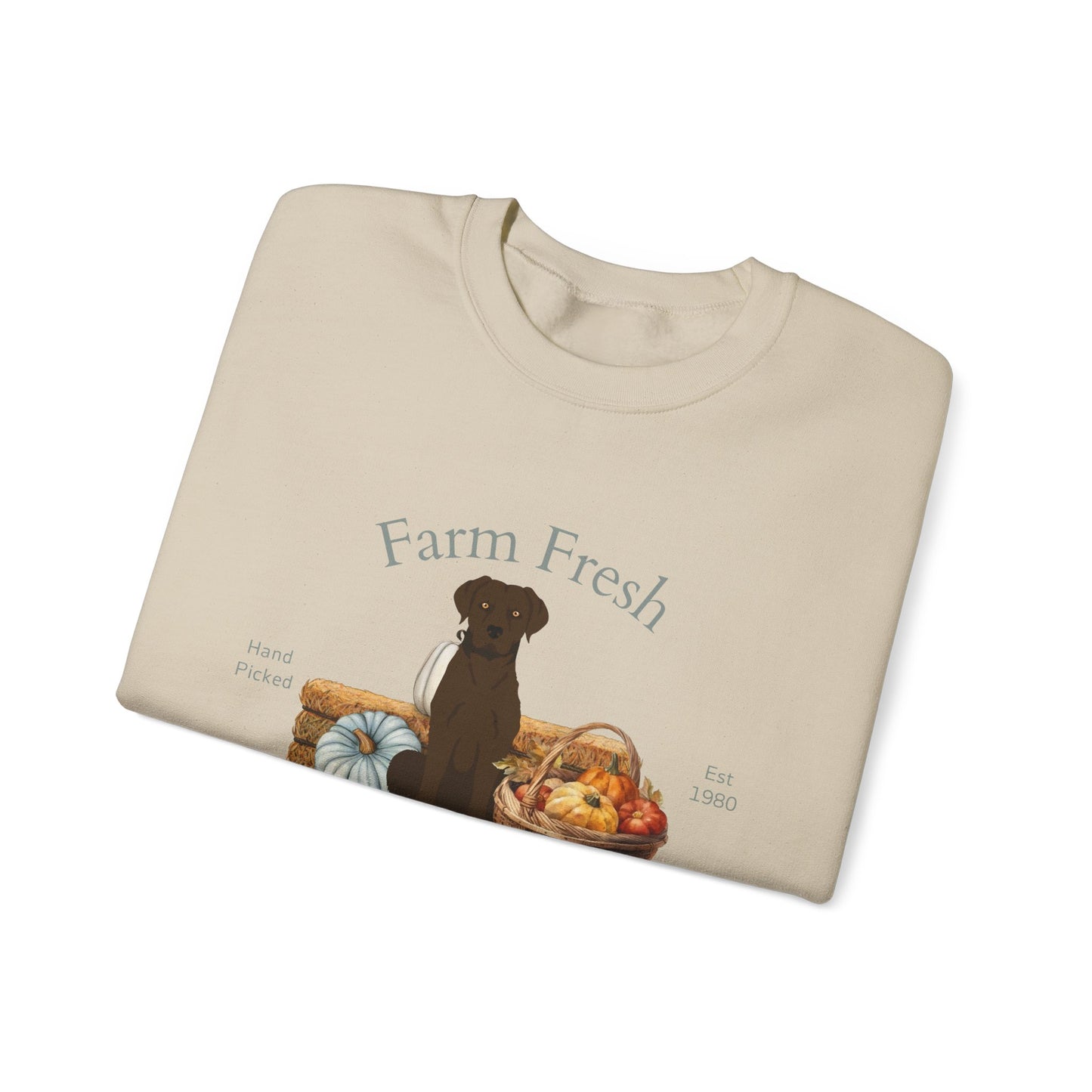 Chesapeake Bay Retriever Dog Fall Farm Fresh Unisex Heavy Blend Crewneck Sweatshirt