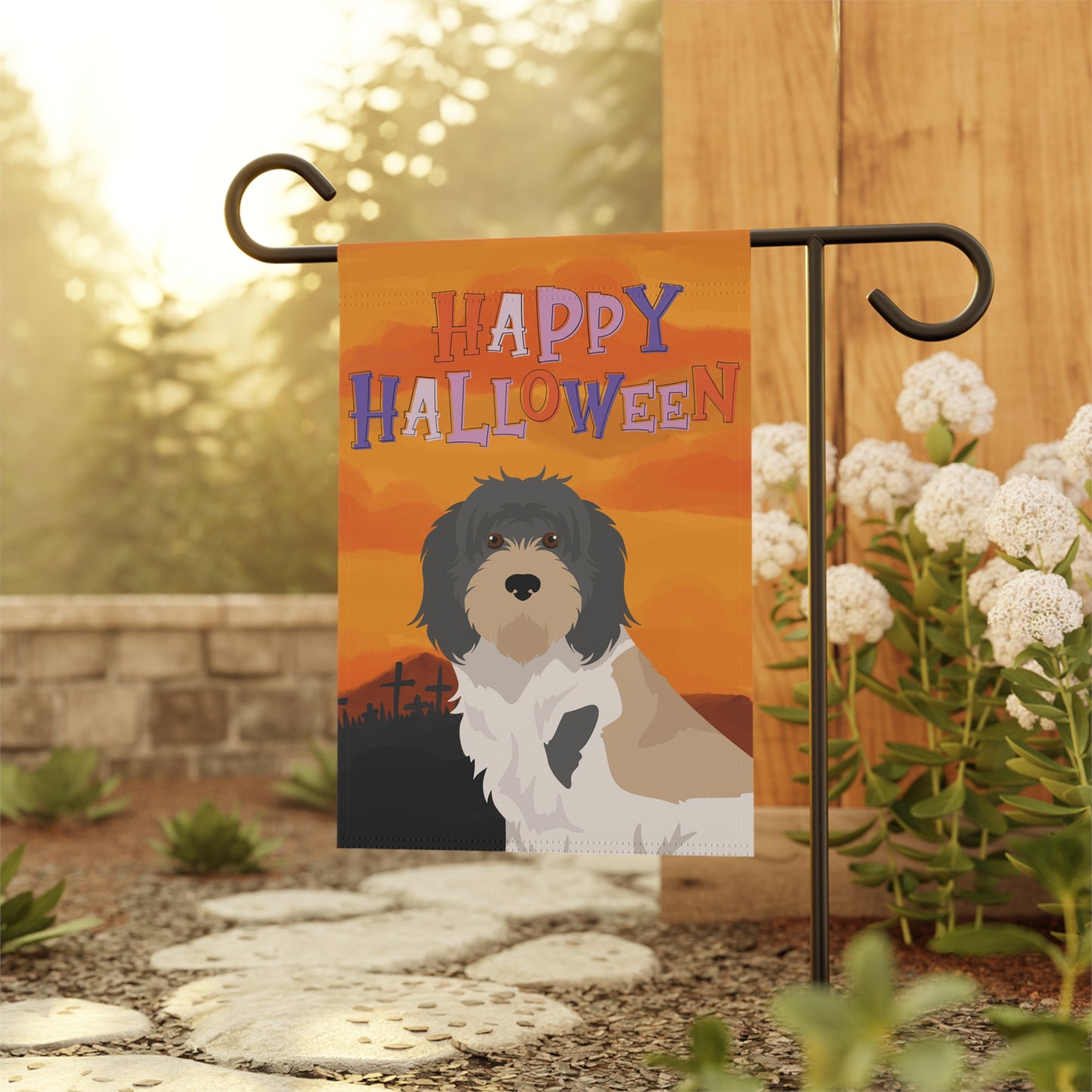 Grand Basset Griffon Vendeen Dog Halloween Garden Flag