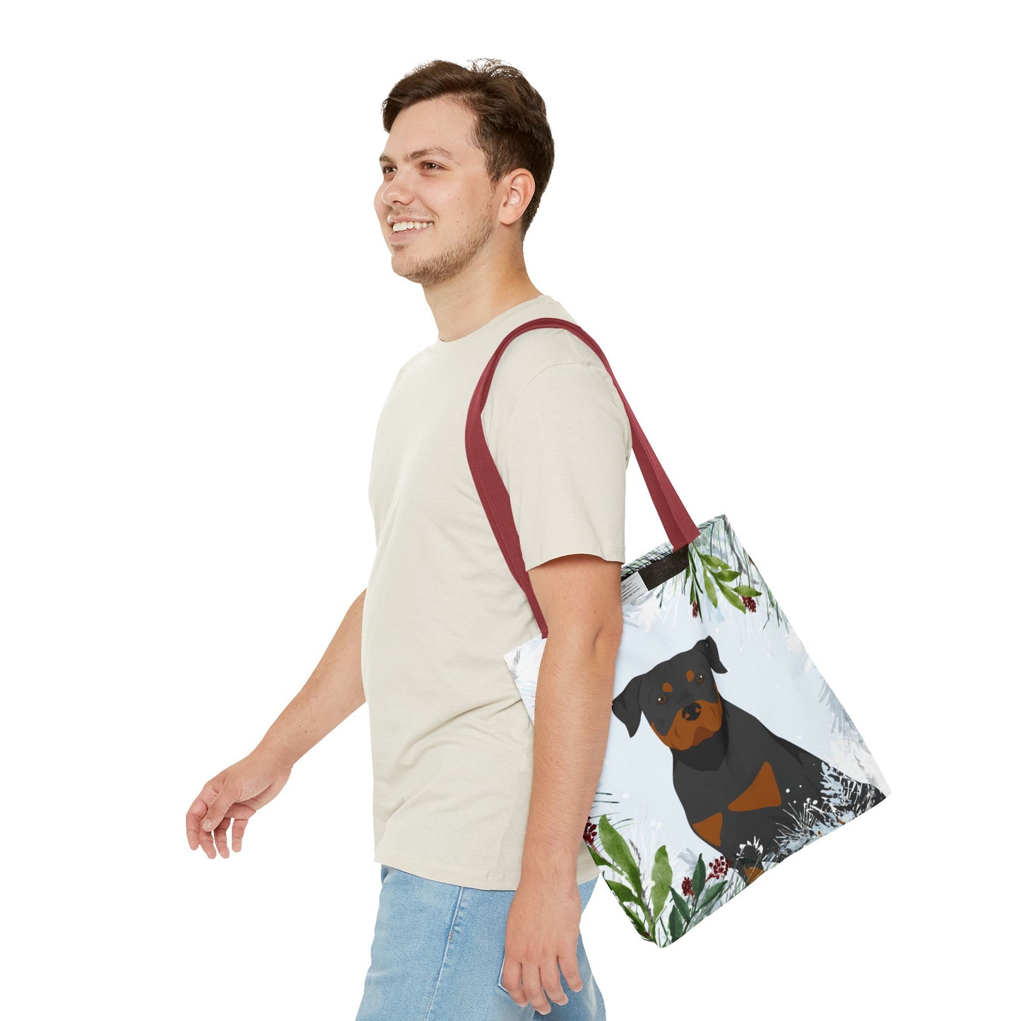 Rottweiler Dog Christmas Holiday Tote Bag 16x16