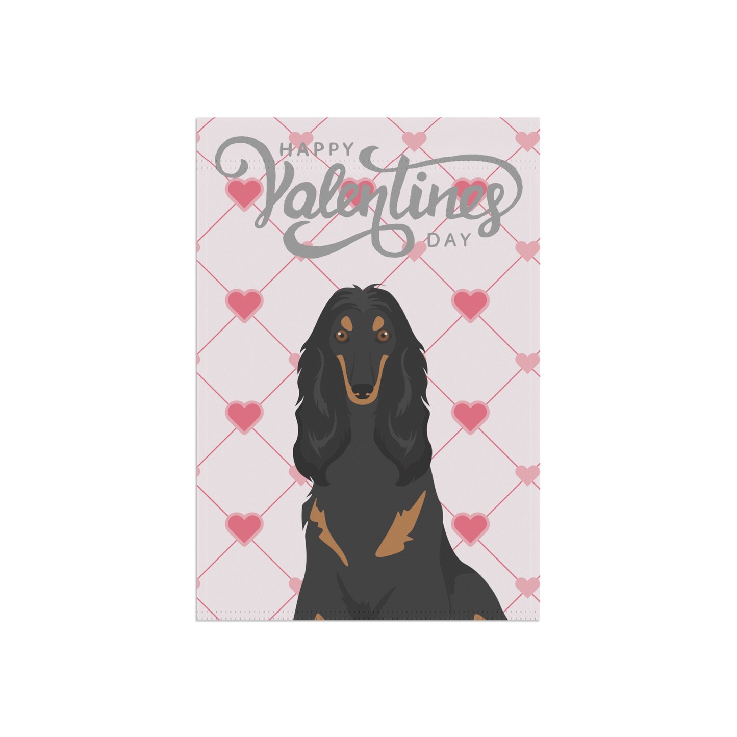 Afghan Hound Dog Valentines Day Garden Flag