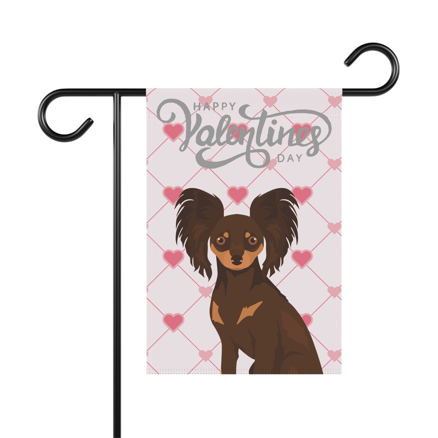 Russian Toy Dog Valentines Day Garden Flag
