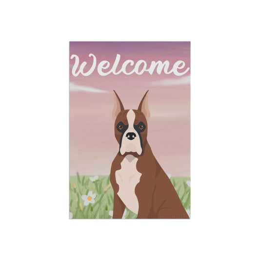Boxer Dog Welcome Garden Flag
