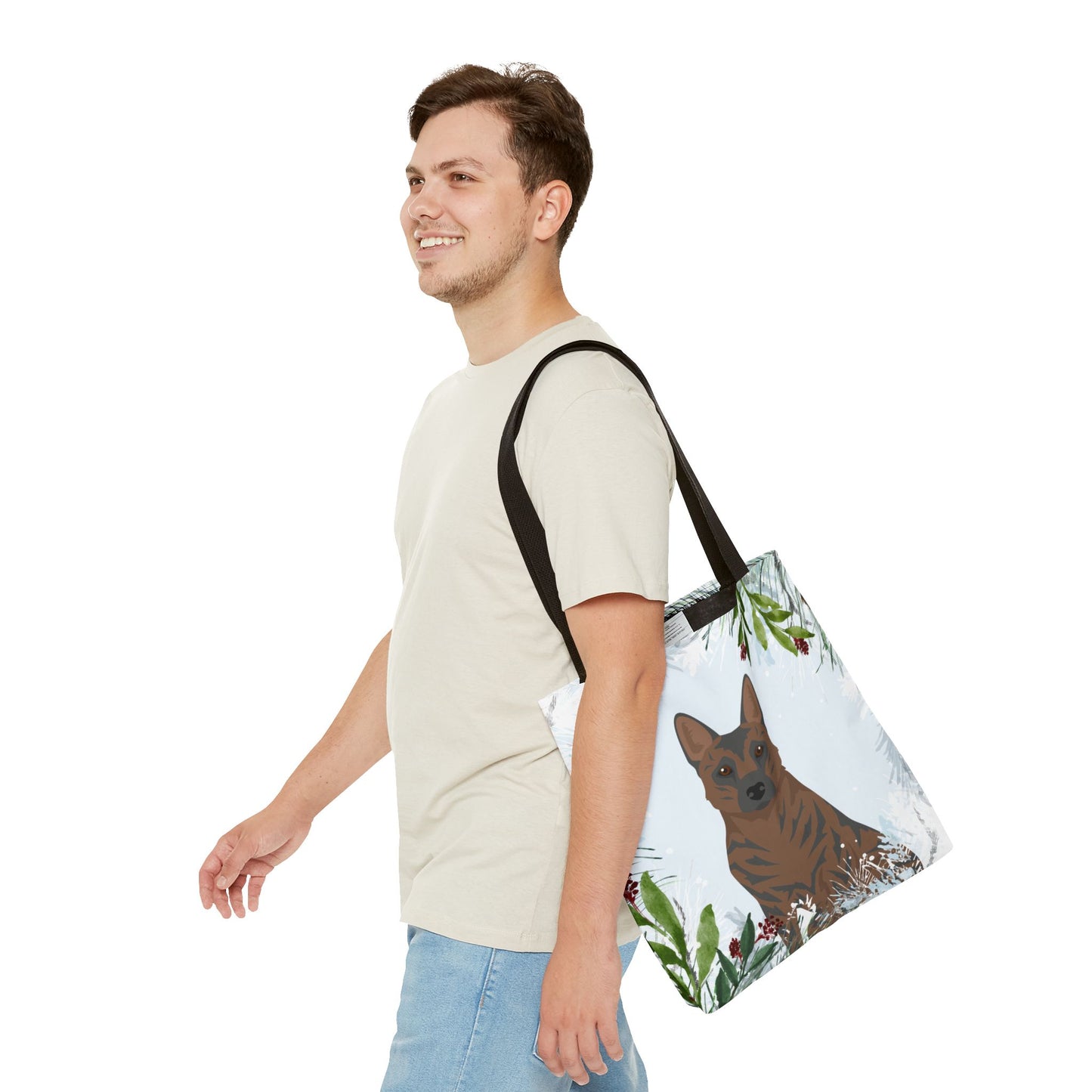 Kai Ken Dog Christmas Holiday Tote Bag 16x16