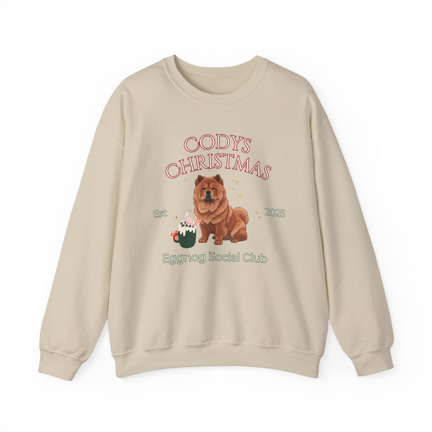 Chow Chow Dog Christmas Social Club Unisex Heavy Blend Crewneck Sweatshirt Custom Name