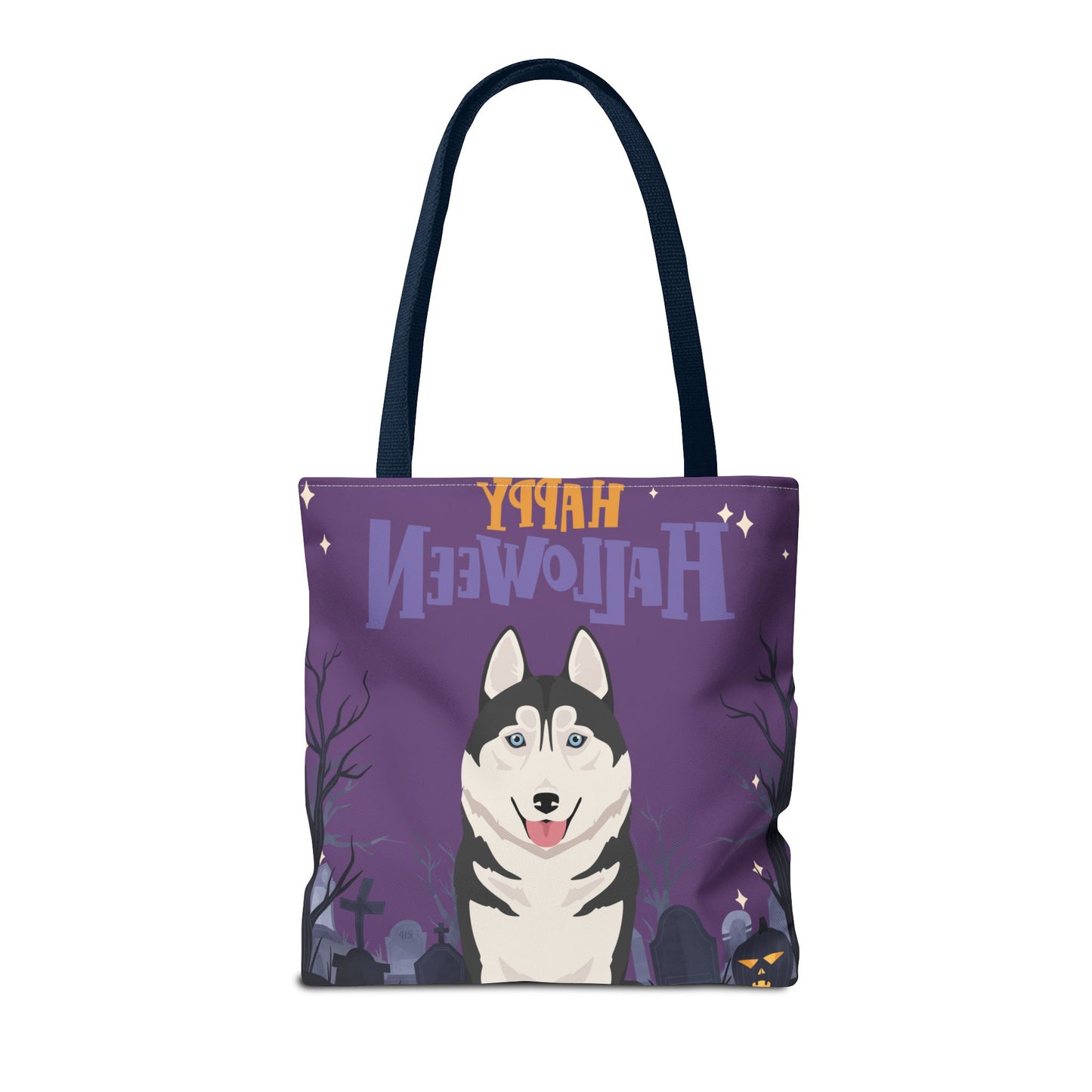 Siberian Husky Dog Happy Halloween Tote Bag 16x16