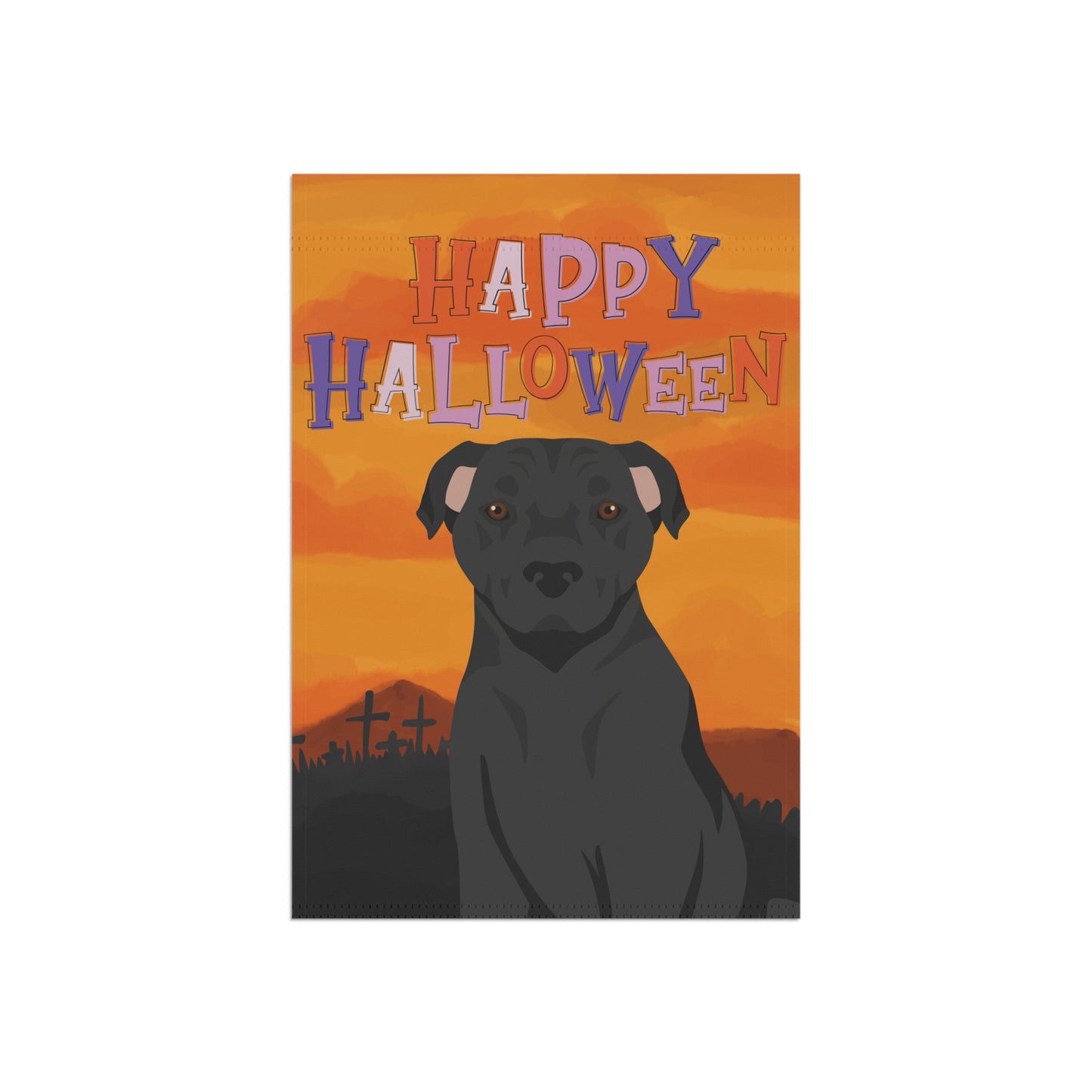 American Staffordshire Terrier Dog Halloween Garden Flag