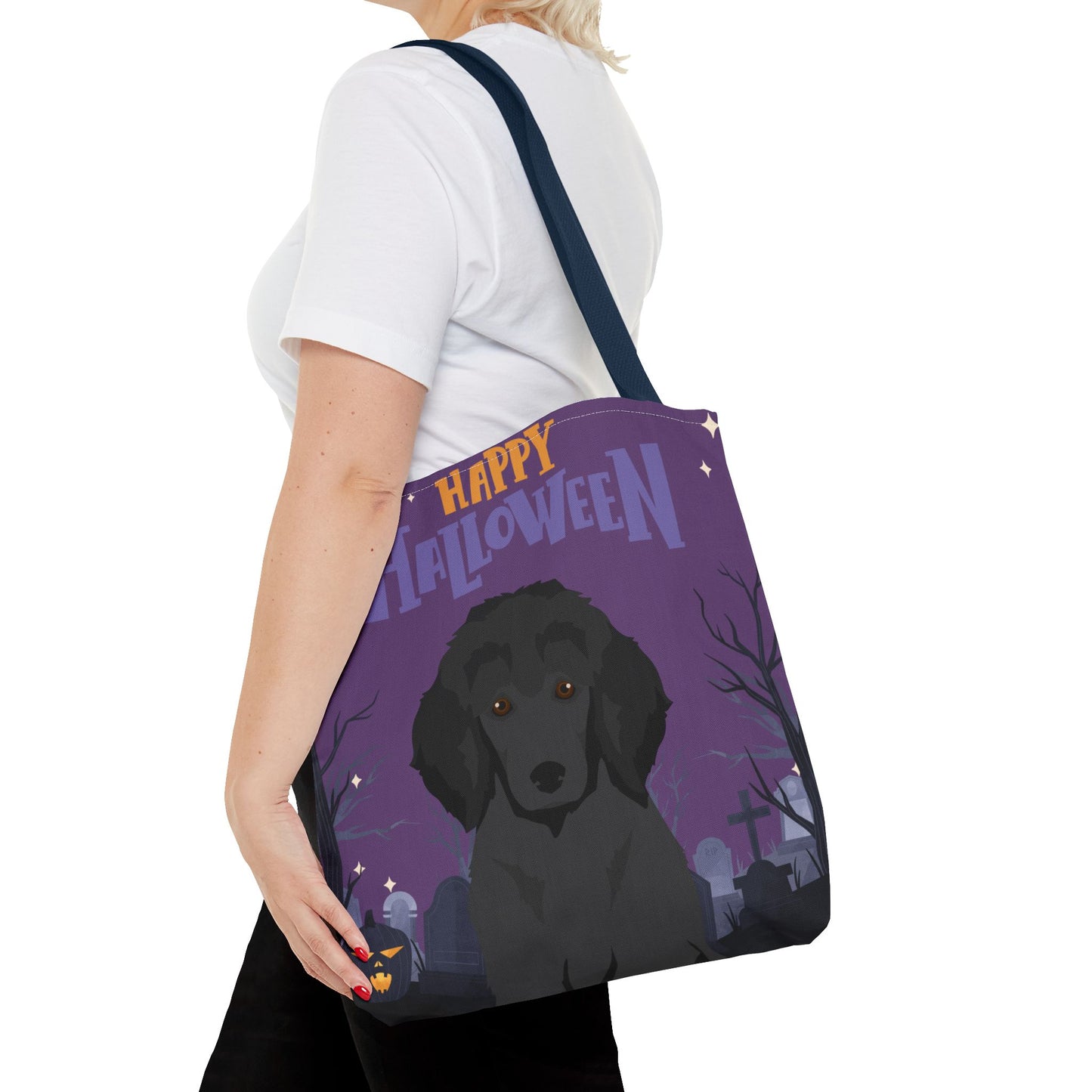 Poodle Dog Happy Halloween Tote Bag 16x16