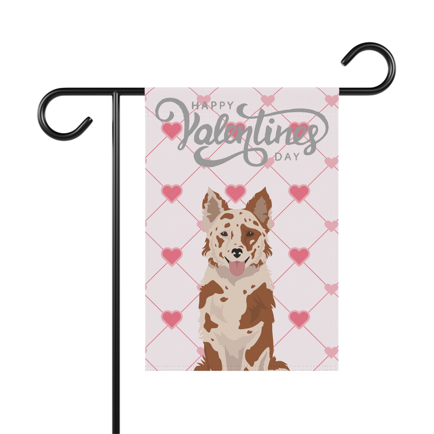 Mudi Dog Valentines Day Garden Flag