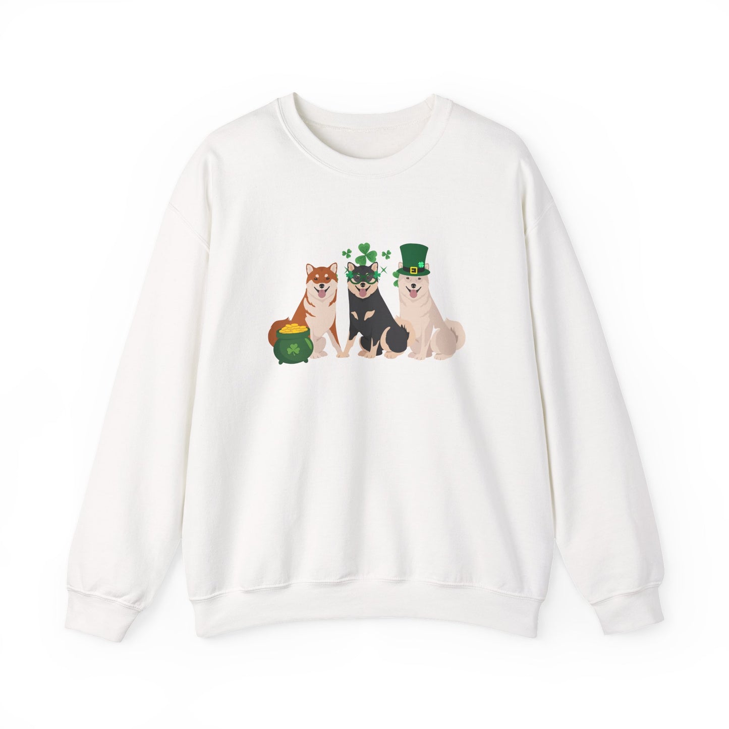 Shiba Inu Dog St Patricks Day Unisex Heavy Blend Crewneck Sweatshirt, St Pattys day, Cute Dog Mom Gift
