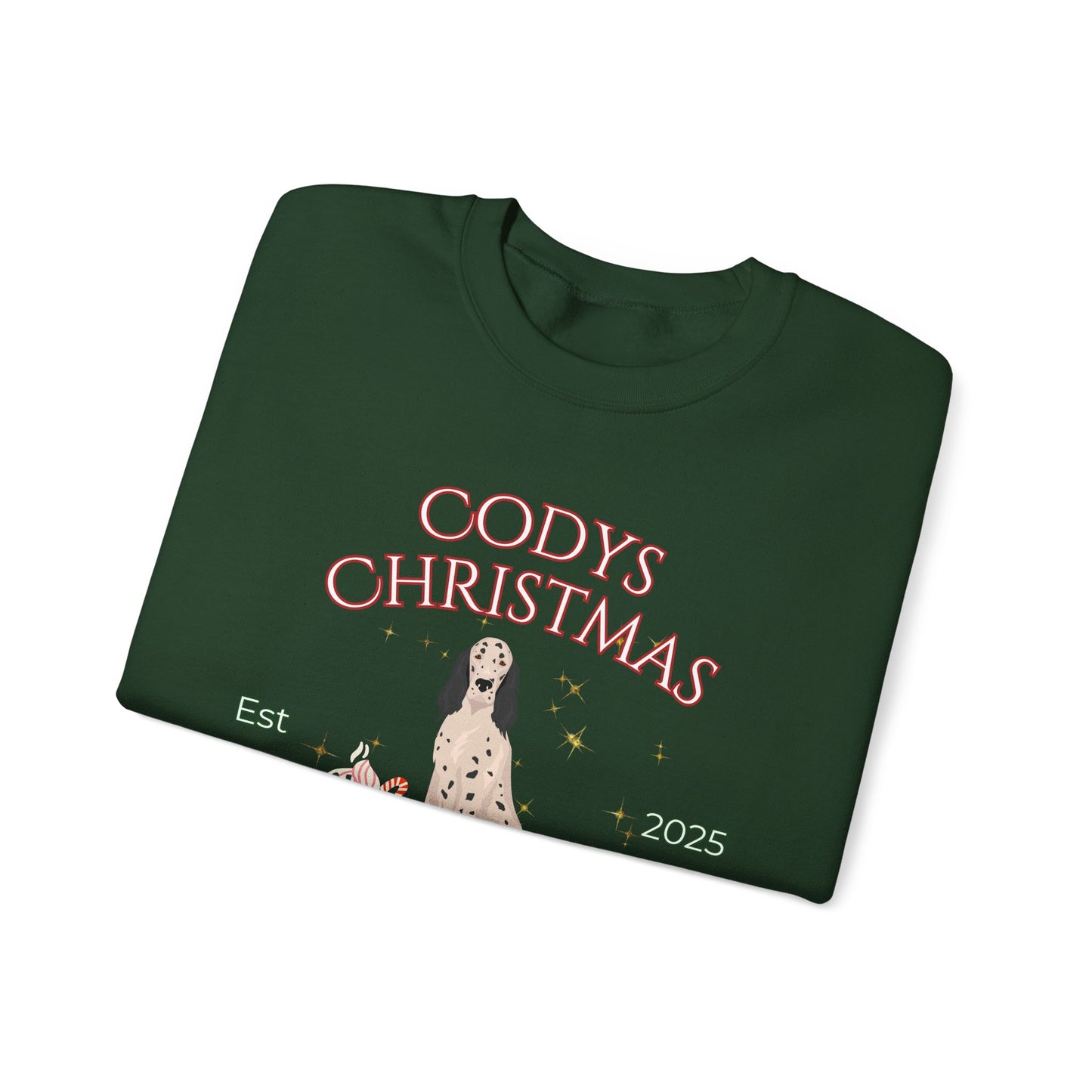 English Setter Dog Christmas Social Club Unisex Heavy Blend Crewneck Sweatshirt Custom Name