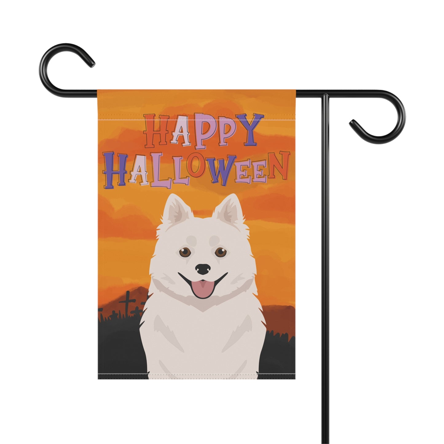 American Eskimo Dog Dog Halloween Garden Flag