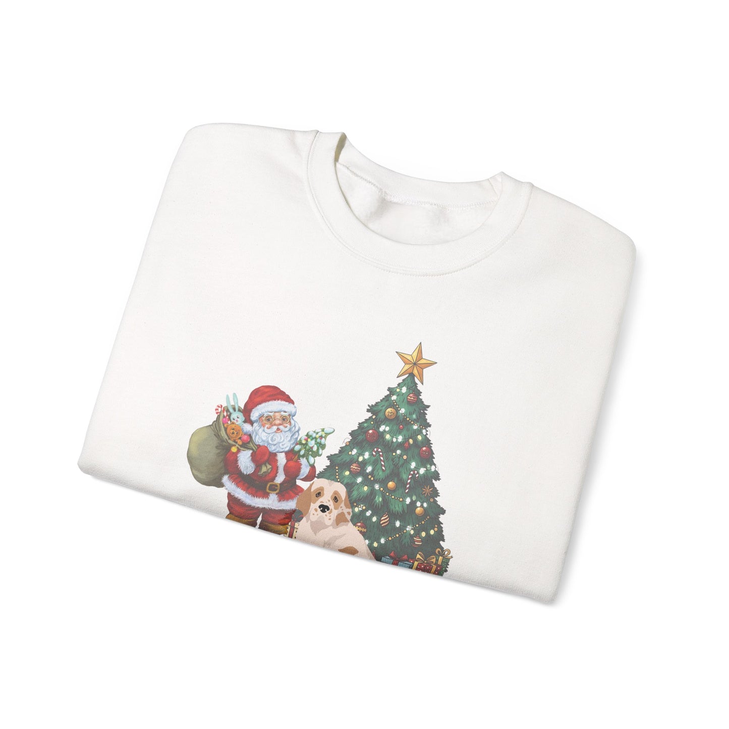 Clumber Spaniel Dog Santa's Little Helper Unisex Heavy Blend Crewneck Sweatshirt