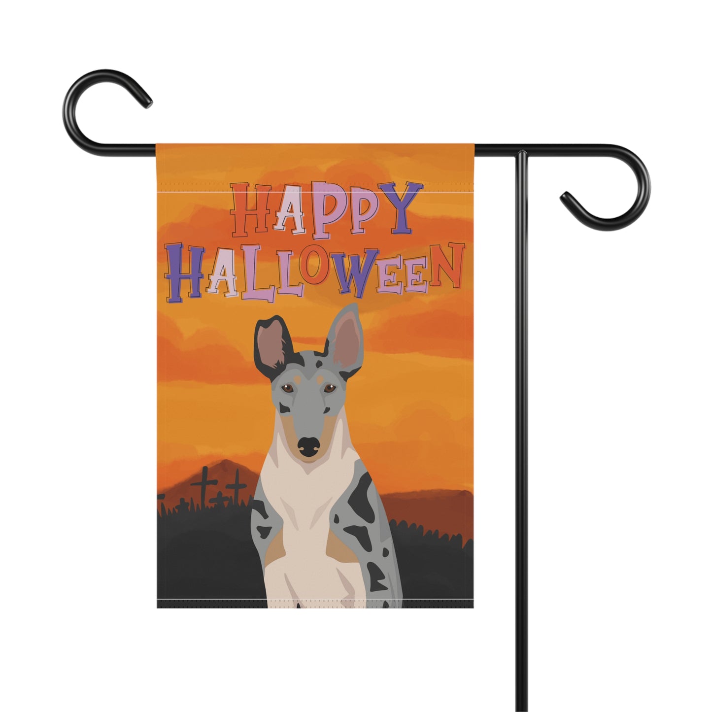 Smooth Collie Dog Halloween Garden Flag