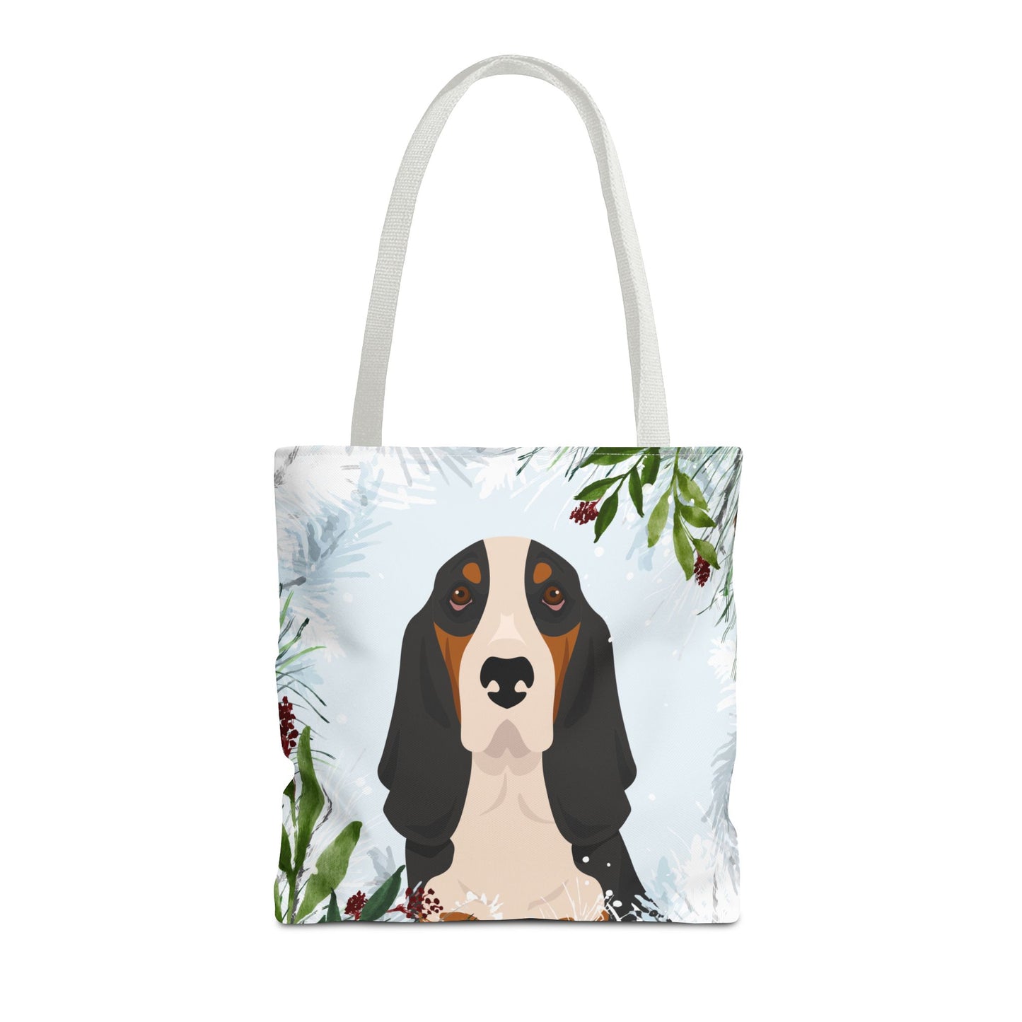 Basset Hound Dog Christmas Holiday Tote Bag 16x16