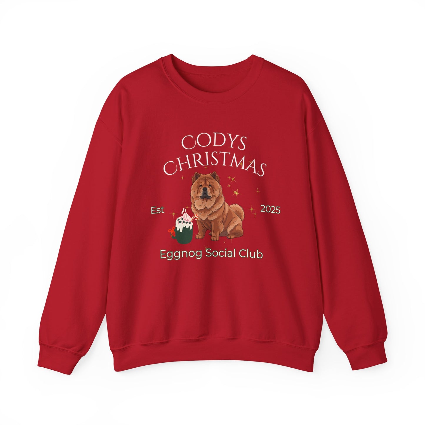 Chow Chow Dog Christmas Social Club Unisex Heavy Blend Crewneck Sweatshirt Custom Name
