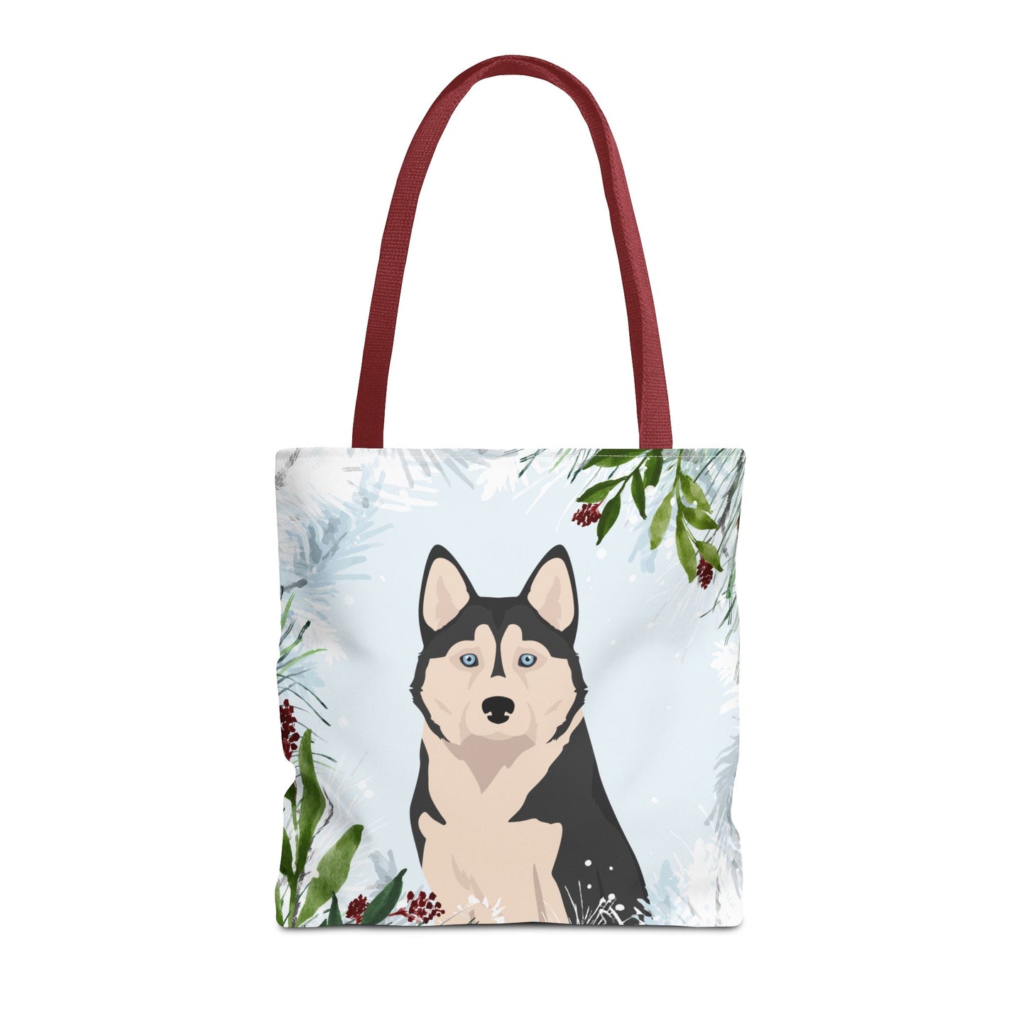 Alaskan Husky Dog Christmas Holiday Tote Bag 16x16