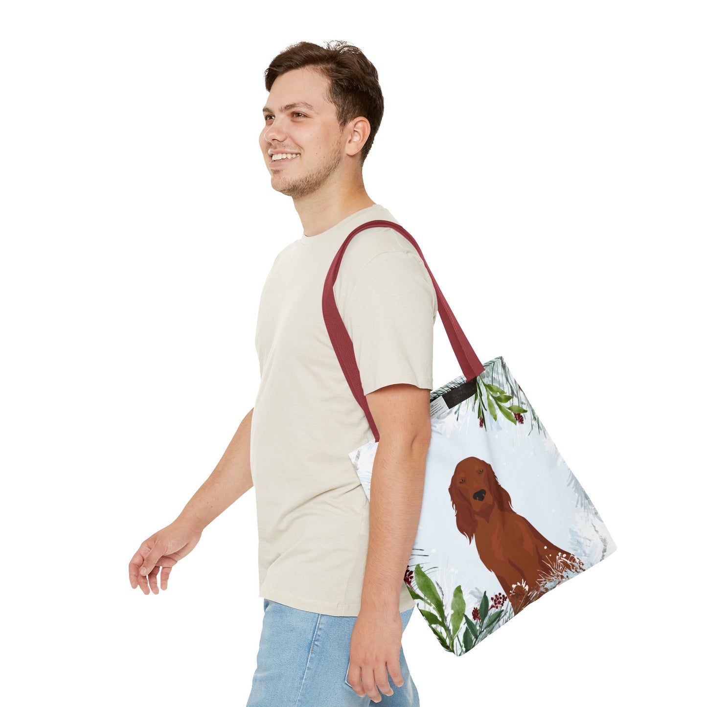 Irish Setter Dog Christmas Holiday Tote Bag 16x16