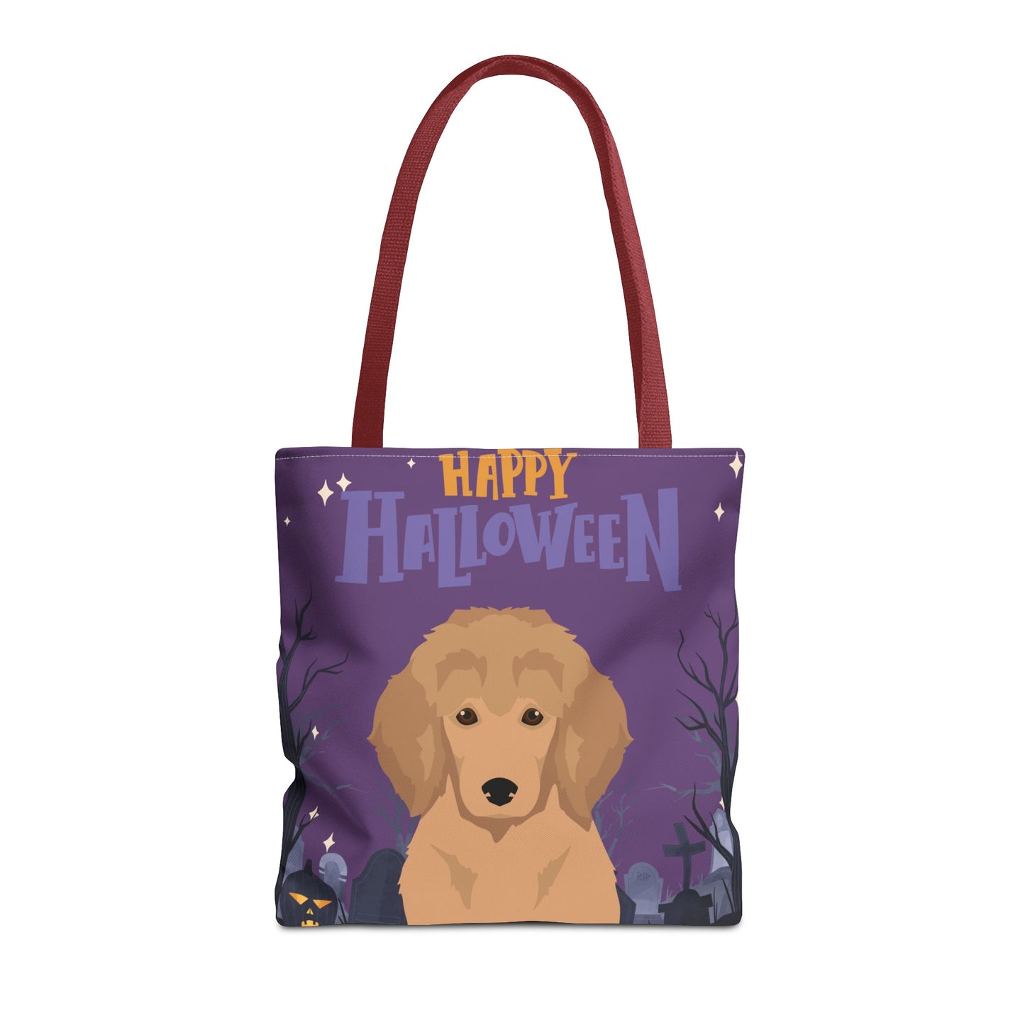 Poodle Dog Happy Halloween Tote Bag 16x16