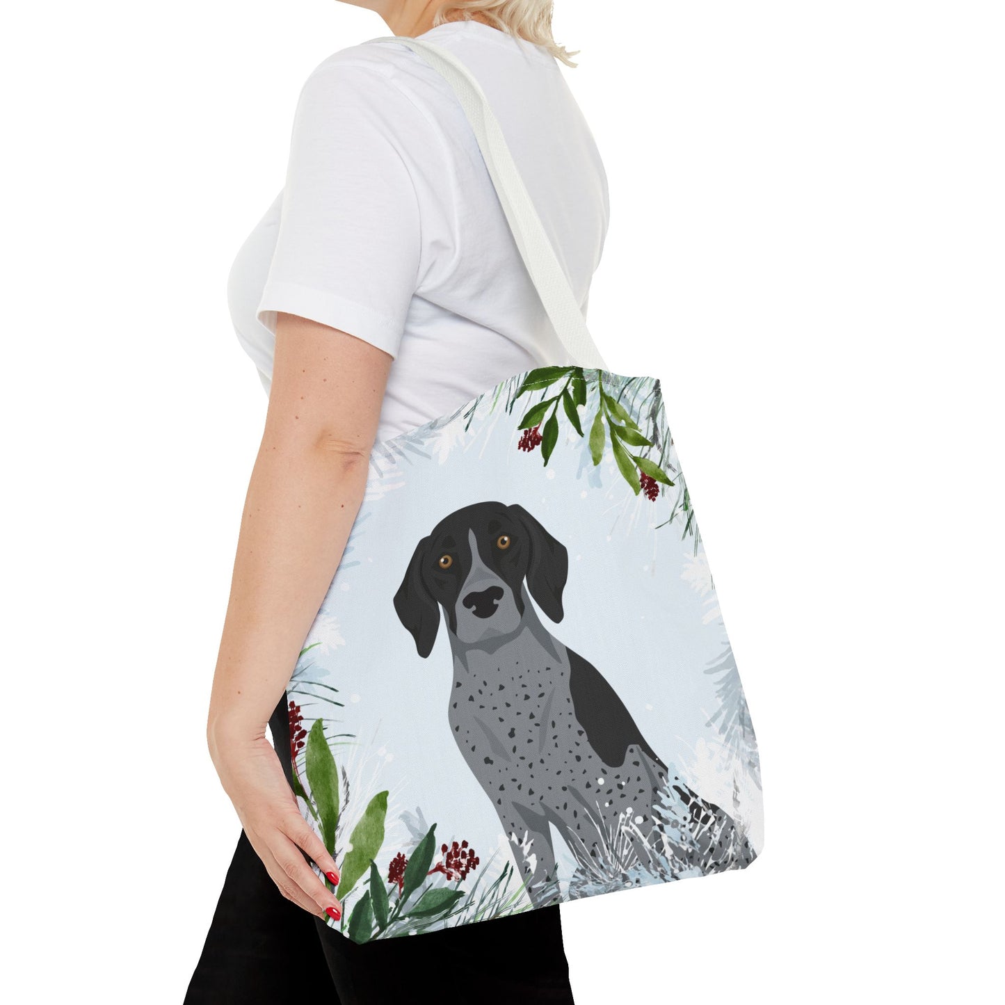 German Shorthaired Pointer Dog Christmas Holiday Tote Bag 16x16